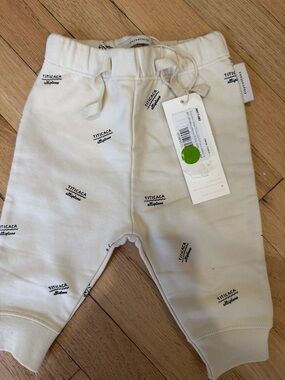 Tinycottons kids Cream Logo Jogger Pants by Titicaca